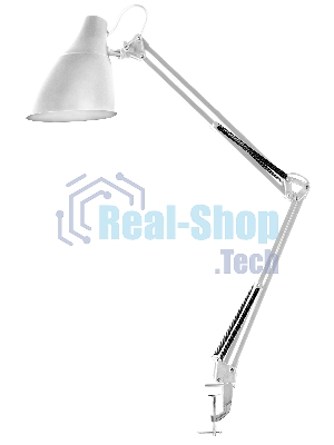 Светильник настольный Camelion KD-335 C01 белый с метал. струбциной, 230V, 40W, E27