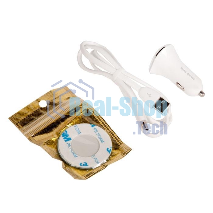 Автомобильная зарядка (от прикуривателя) 2USB 2.4A для Type-C More choice AC22a, белый