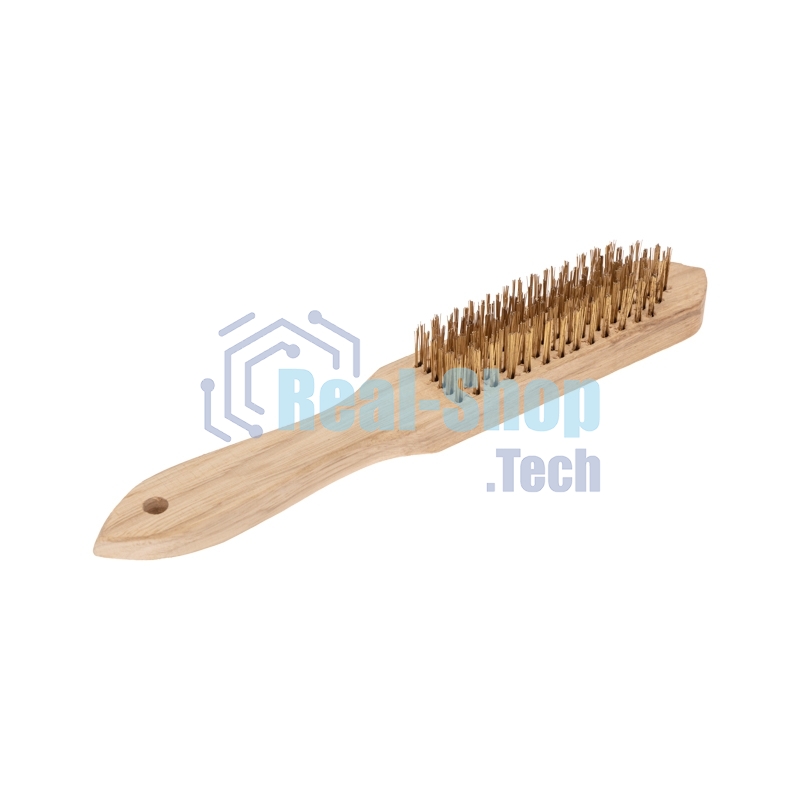 Шестирядная стальная щетка Kranz с деревянной ручкой 280 мм