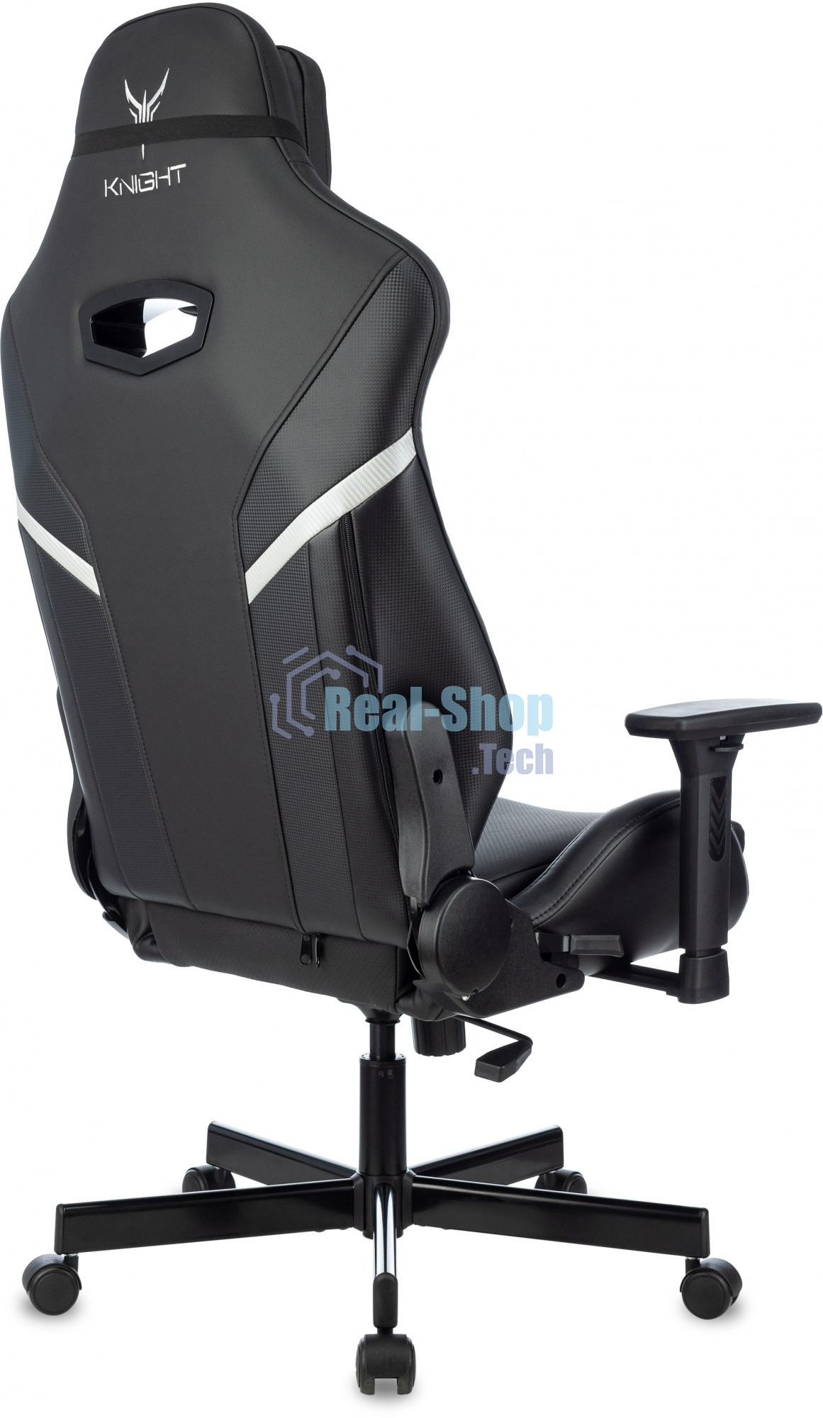 Кресло игровое Knight Thunder 5X черный эко.кожа крестов. металл