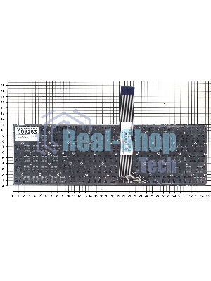 Клавиатура для ноутбука Asus K56 черная без рамки, плоский Enter