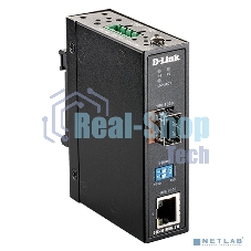 Промышленный медиаконвертер D-Link DIS-M100G-SW/A1A с 1 портом 100/1000Base-T и 1 портом 100/1000Base-X SFP