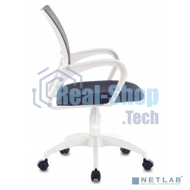 Кресло компьютерное Бюрократ CH-W695NLT TW-04 TW-12 темно-серый, сетка/ткань, крестовина пластик, пластик белый