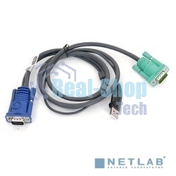 Шнур, мон+клав+мышь USB ATEN, SPHD15=>HD DB15+USB A-Тип, Male-2xMale, 8+4 проводов, опрессованный, 3 метр., черный, (2L-5203U)