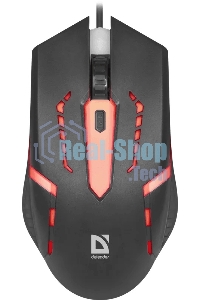 Мышь проводная Defender Hit MB-601 черный, 1200 dpi, USB, кнопки - 4