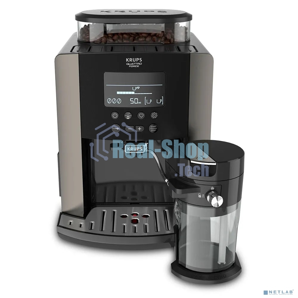 Кофемашина Krups Arabica Latte EA819E10 1450Вт черный/коричневый