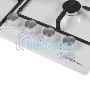Газовая варочная поверхность HOMSair HGE643WH, 4 конфорки, эмалированная сталь, 7000 Вт