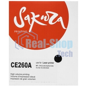 Картридж лазерный Sakura CE260A для HP Color LaserJet CP4020/4025/4520/4525, черный, 8500 к.