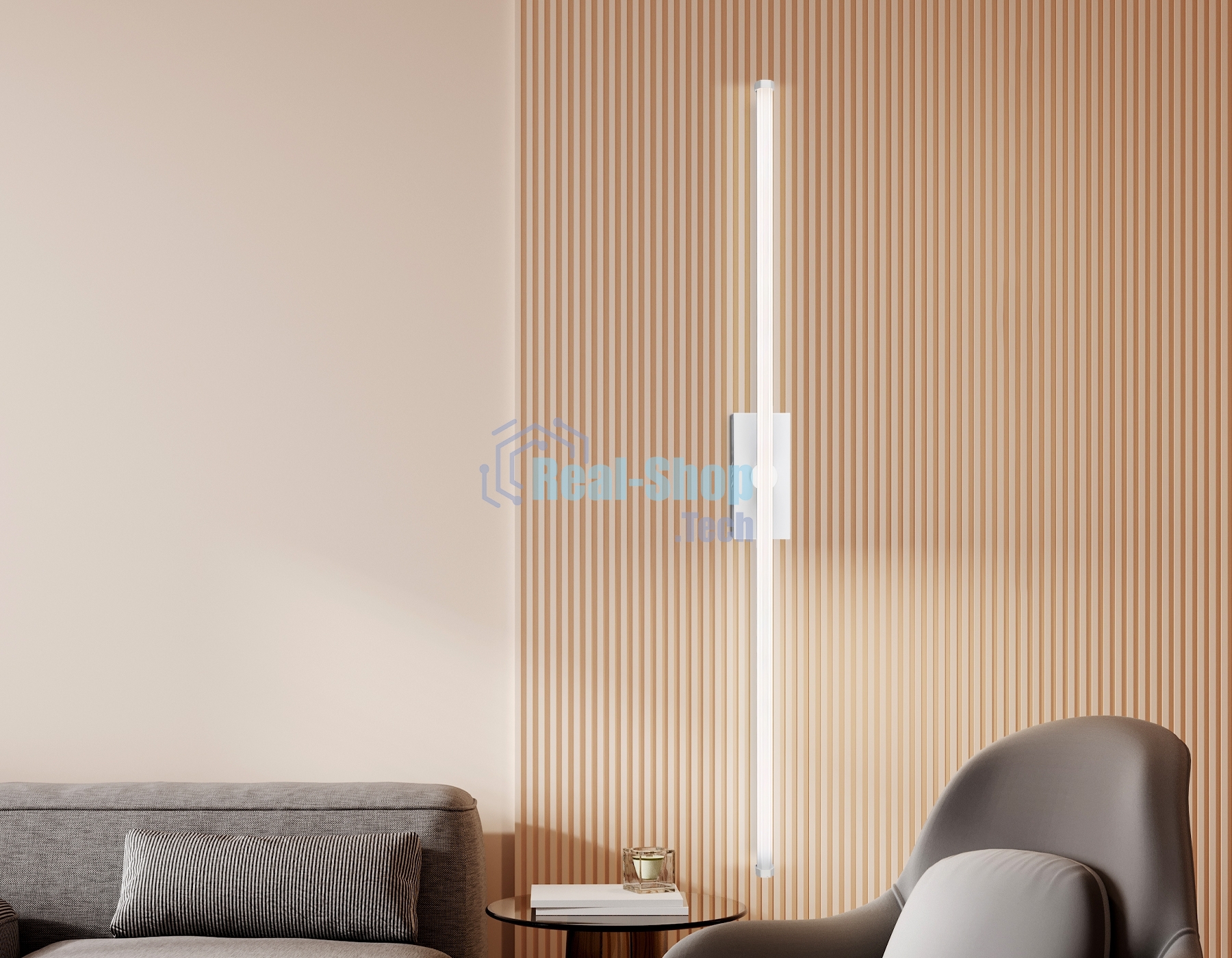 Настенный светодиодный светильник Ambrella light FL6121 WH белый 14W 3000K-6400K 610*45*80