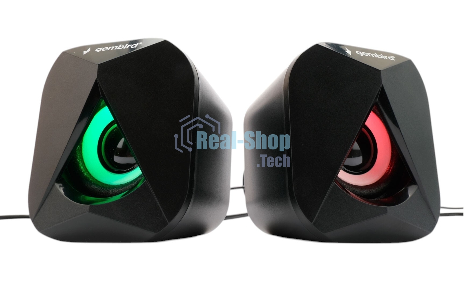 Акустическая система 2.1 Gembird, 11Вт, пластик, рег.громкости, RGB подсветка, черный