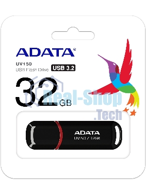 Флешка USB ADATA UV150 (AUV150-32G-RBK), 32Gb, USB 3.0, R/W 100/30, черный