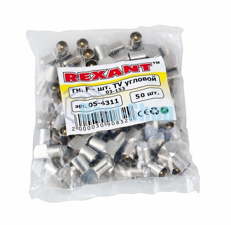 Переход гнездо F-штекер TV угловой Rexant