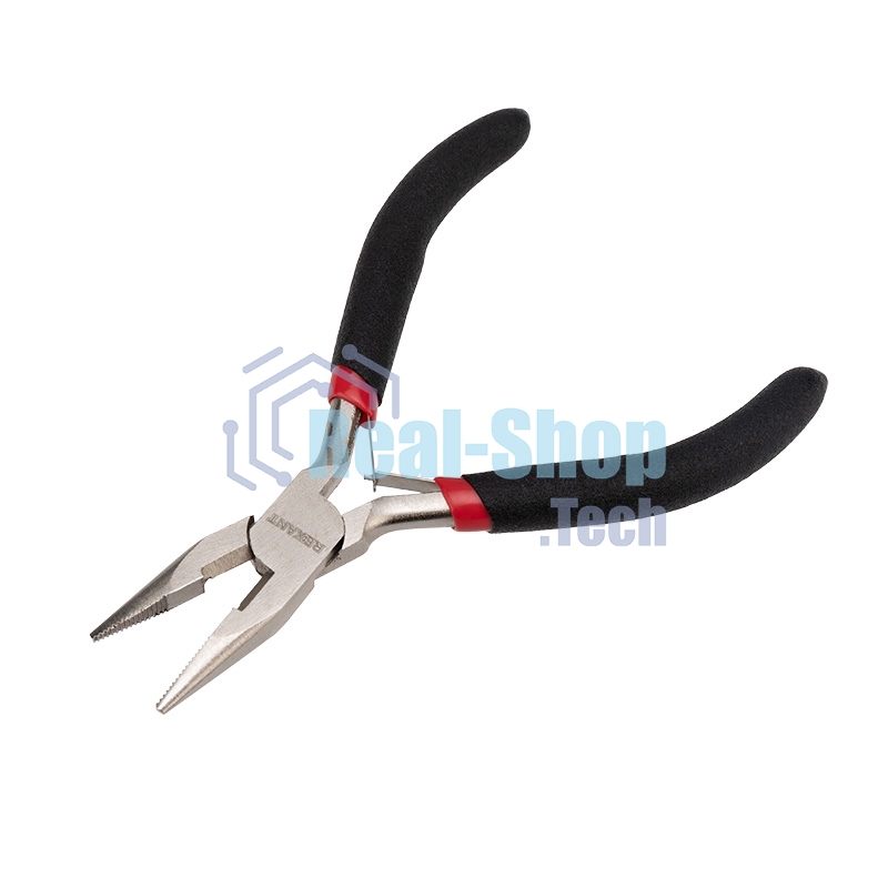 Тонкогубцы Rexant мини 120 мм никелированные, авторазжим, обливные рукоятки