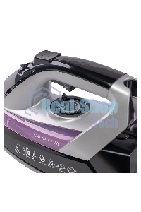 Утюг Galaxy Line GL 6128, фиолетовый с черным, паровой, 2200 Вт, постоянный пар 30 г/мин, паровой удар 140 г/мин, функции: самоочистка, антикапля, антинакипь, функция увлажнения, вертикальное отпаривание, защита от перегрева, индикатор нагрева, керамическ