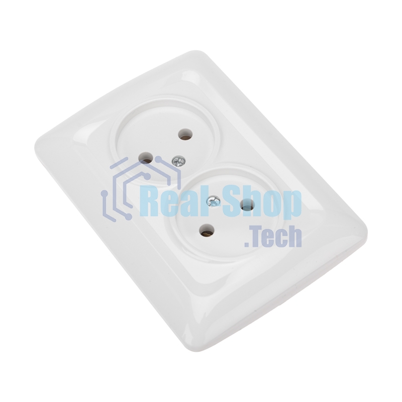 Розетка Kranz 2-ая DEA б/з с/у 10А белый (1/10/120)