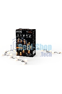 Гирлянда садовая на солнечной батарее Gauss 30 LED ламп Шары белый свет Solar, 1/24