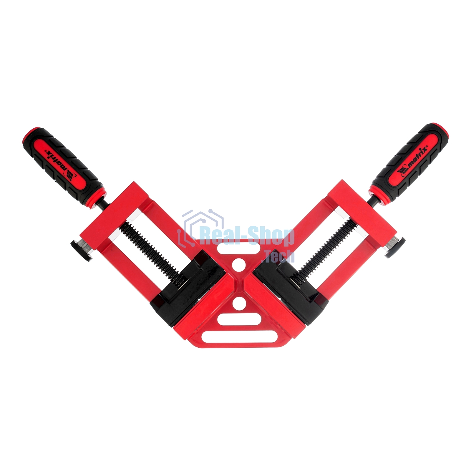 Быстрозажимная угловая струбцина Matrix 65/65 мм, обрезиненные рукоятки