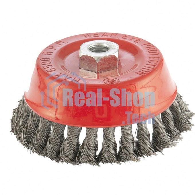 Щетка Matrix для УШМ, 125 мм, М14, Чашка, крученая проволока 0,35 мм