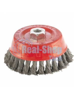 Щетка Matrix для УШМ, 125 мм, М14, Чашка, крученая проволока 0,35 мм