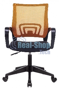 Кресло компьютерное Бюрократ CH-695NLT оранжевый TW-38-3 сиденье черный TW-11, сетка/ткань, крестовина пластик