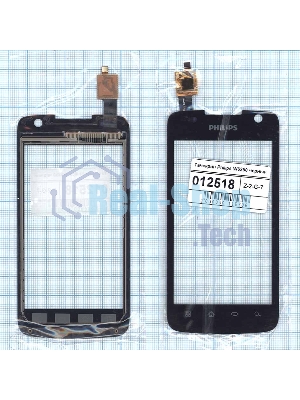 Сенсорное стекло (тачскрин) для Philips Xenium W6350, черное