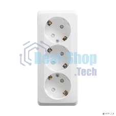 Розетка 3-м ОП Этюд 16А 250В защ. шторки с заземл. белый SchE PA16-012B