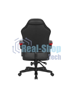 Кресло Defender CRUISER BLACK/RED черный/красный, экокожа, подставка для ног