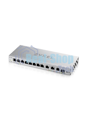Коммутатор мультигигабитный Smart L2 коммутатор Zyxel XGS1250-12, 8xGE, 3x1/2,5/5/10G, 1xSFP+, кнопка LED ECO Mode, настольный
