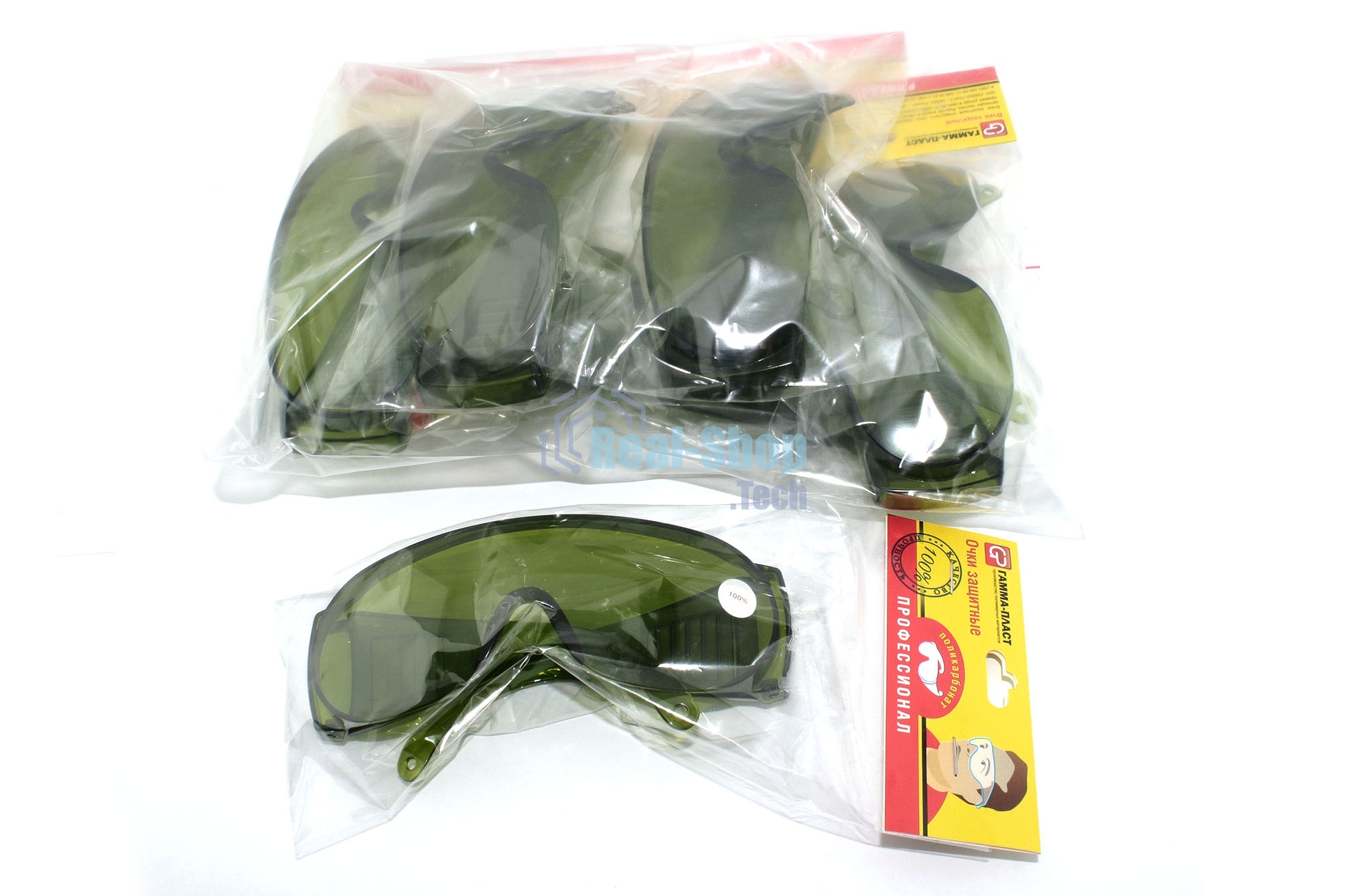 Очки защитные ПРОФЕССИОНАЛ зеленые 5 шт