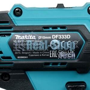 Дрель-шуруповерт Makita DF333DWAE, 12 В, 2 Ач, 30 Нм, щеточный