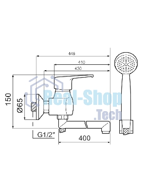 SL50-006E-1 Смеситель для ванны, ø40