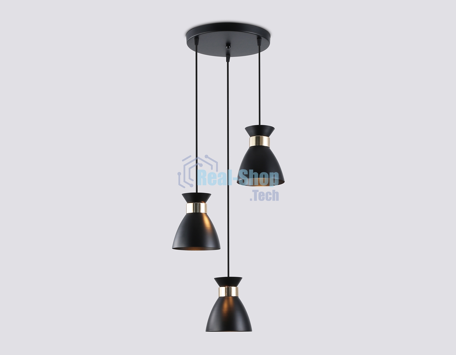 Светильник Ambrella light TR8470/3 BK/FGD черный/золото E27/3 max 60W D340*1000