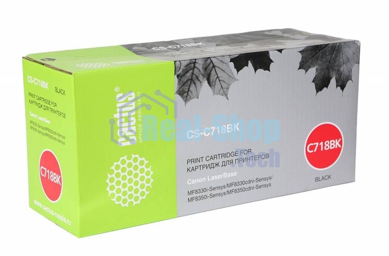 Картридж лазерный Cactus CS-C718BK черный (3400 стр.) для принтеров Canon i-Sensys MF8330/MF8340/MF8350/MF8360/MF8540/MF8580/LBP7200/7210/7660/7680