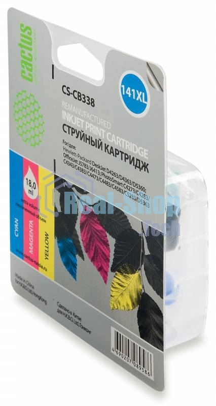 Картридж струйный Cactus CS-CB338 №141XL трехцветный (18 мл.) для HP DJ D4263/D4363/D5360/DJ J5783/J6413/PS C4273/C4283/C4343/C4383/C4473/C4483/C4583/C5283/D5363