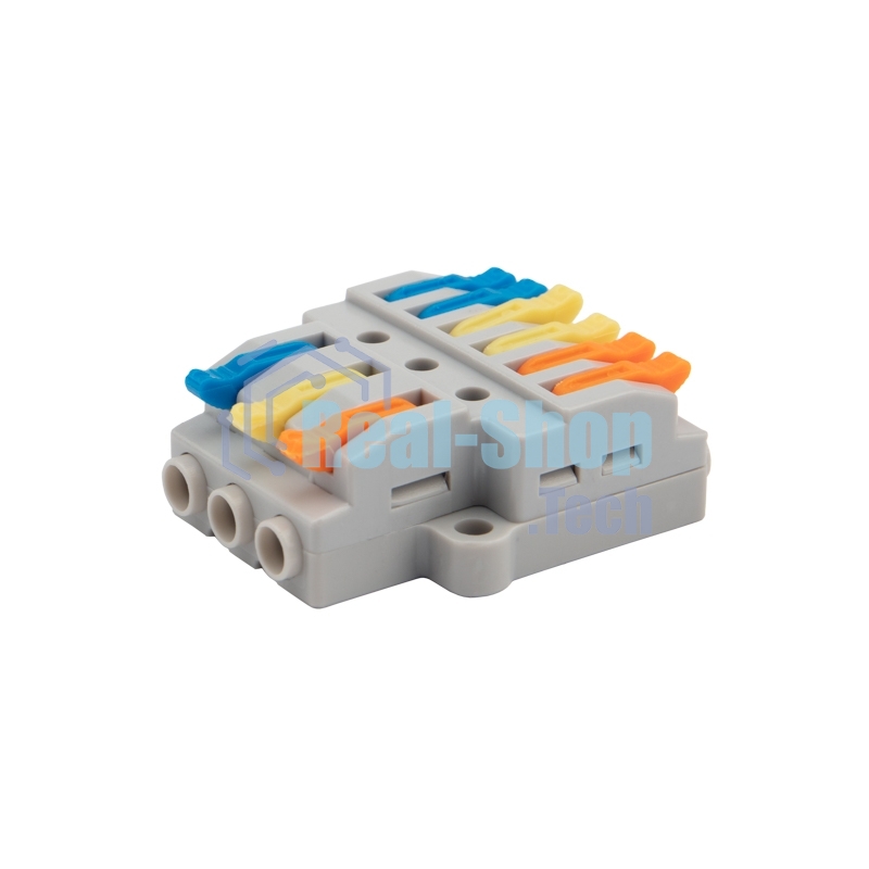 Клемма соединительная Rexant многоразовая быстрозажимная разветвительная, с монтажной площадкой (3х2) (50 шт./уп.)