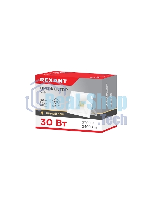 Прожектор Rexant СДО 30 Вт 2400 Лм 2700 K белый корпус