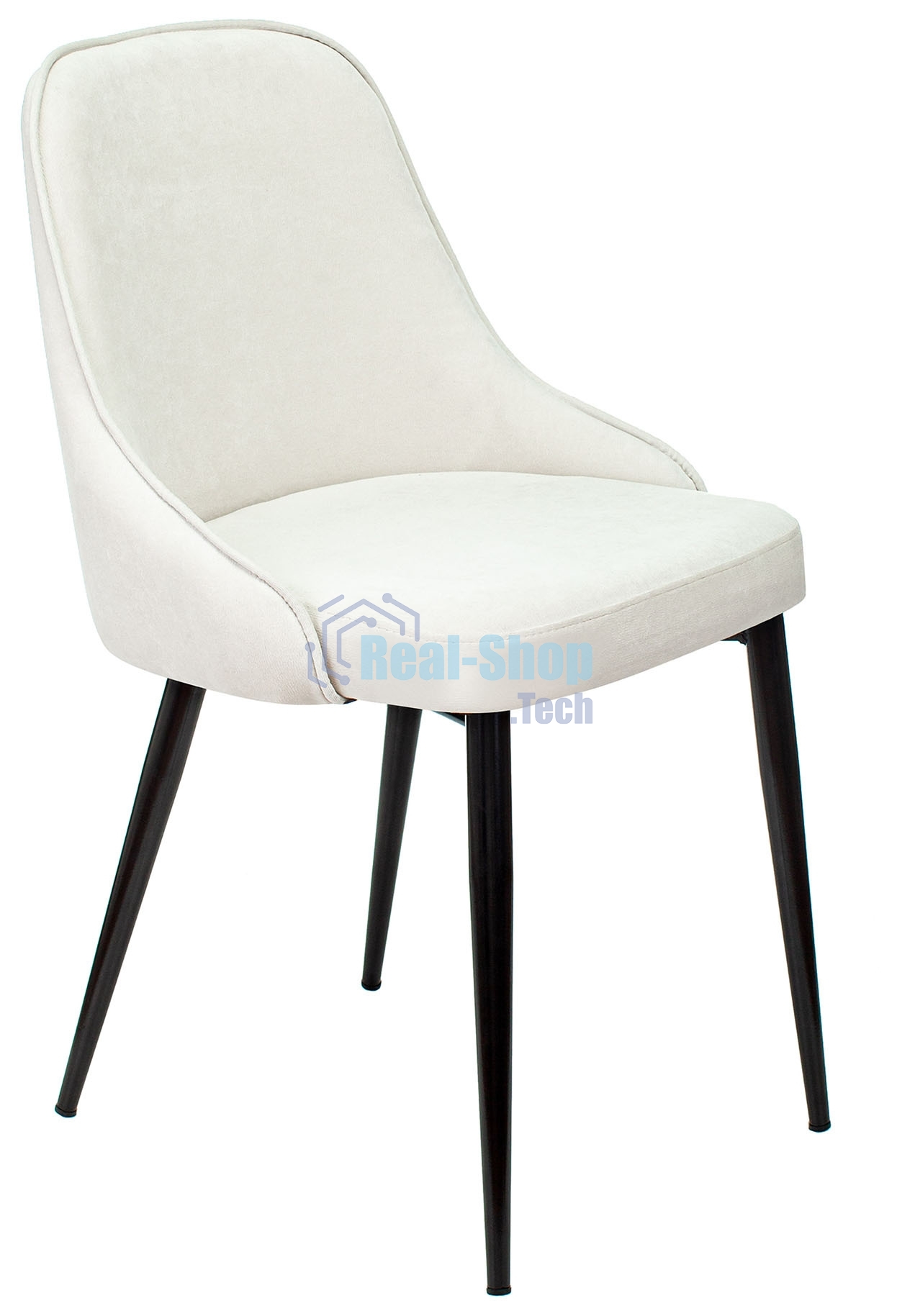 Стул для кухни Бюрократ KF-5 Velvet 20 молочный, металл черный, на ножках