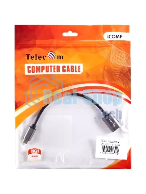 Кабель-адаптер Type-Cm --> USB 3.0 Af, OTG, 1,5A, 5,0Gbps, Alum grey 0,2m Telecom (TC409M)