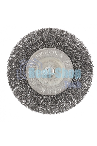 Щетка для дрели Сибртех 75 мм, плоская со шпилькой, витая проволока 0,3 мм