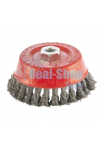 Щетка Matrix для УШМ, 125 мм, М14, Чашка, крученая проволока 0,35 мм