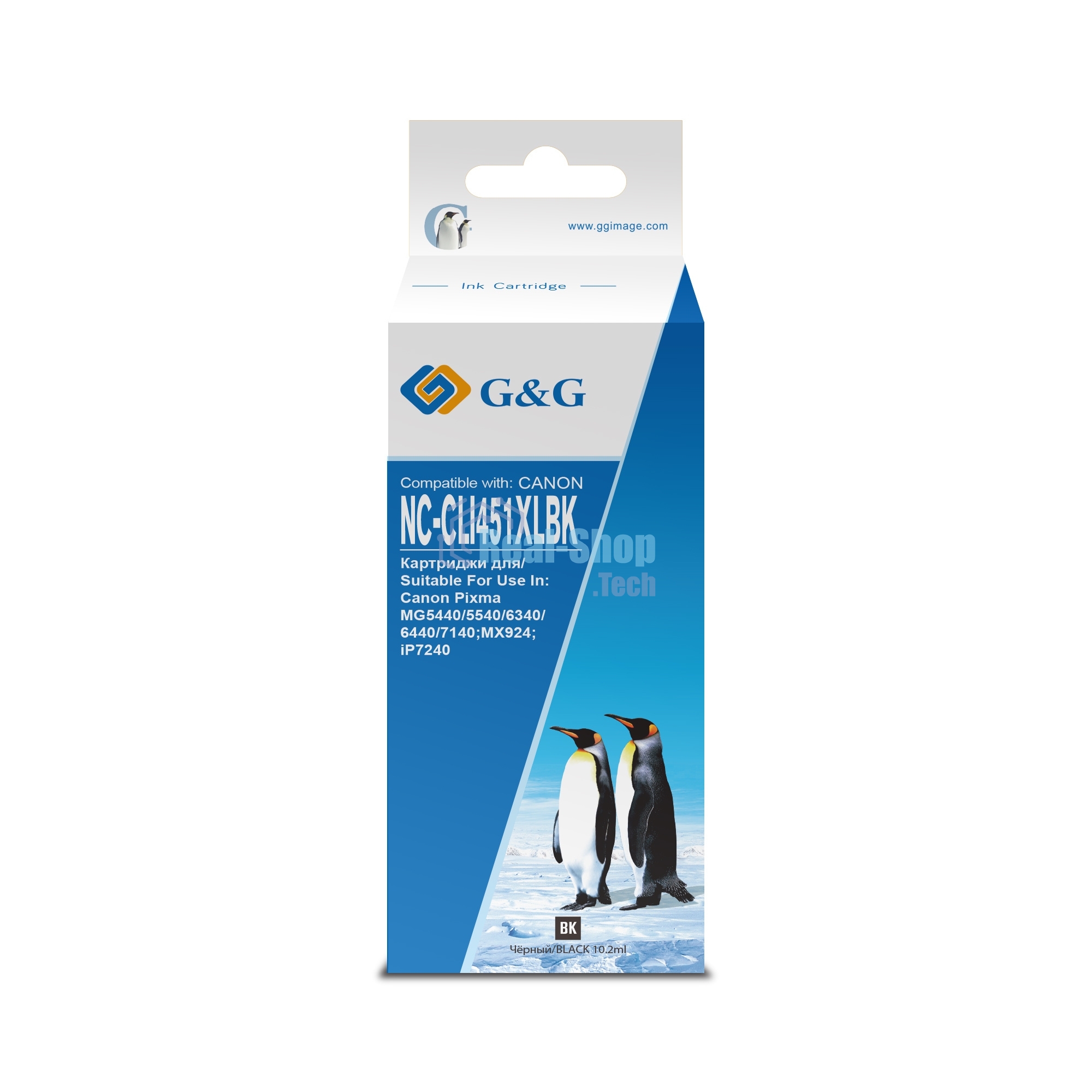 Картридж струйный G&G NC-CLI451XLBK (CLI-451XL Bk) черный (10.2 мл) для Canon MG6340/5440/IP7240