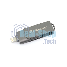 Флешка USB Dr. Memory 051, 4Gb, USB 3.0/USB Type-C, R/W 70/40, серый