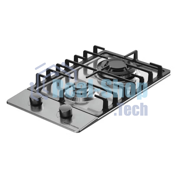 Газовая варочная панель Kuppersberg FS 36 X, газ, High-Tech, 29 см, автоматический электроподжиг, газ-контроль, форсунки под сжиженый газ, SABAF конфорки, чугунные решетки, цвет нержавеющая сталь, цвет фурнитуры черный