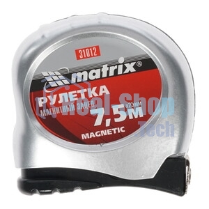 Рулетка Matrix Magnetic, 7,5 м х 25 мм, магнитный зацеп