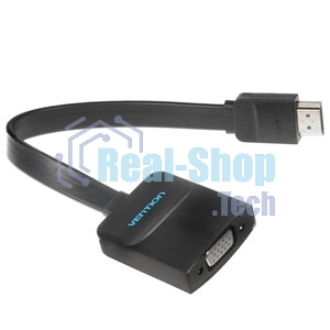 Мультимедиа конвертер Vention HDMI > VGA + аудио, гибкий, плоский