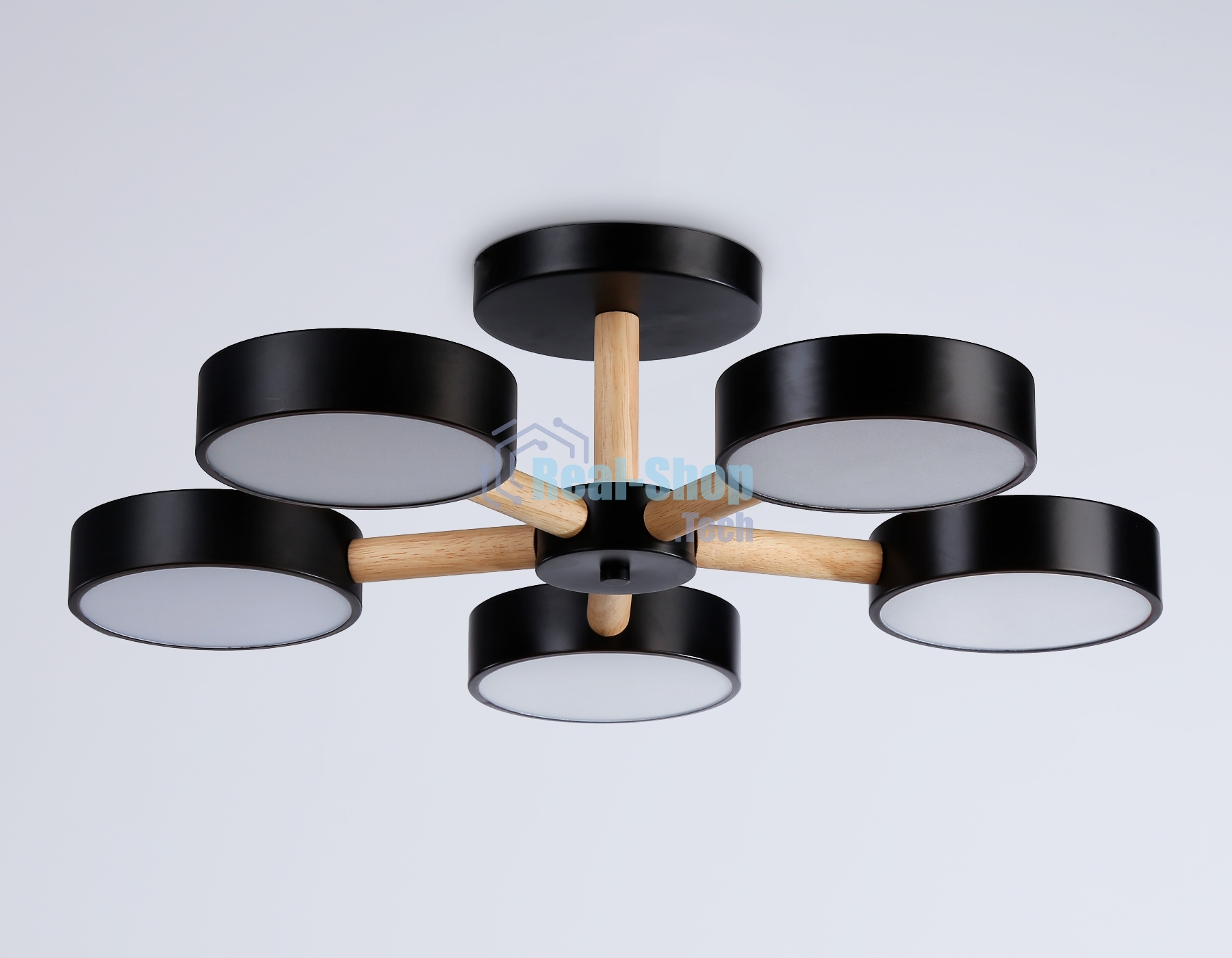 Светильник Ambrella light FL4828/5 BK черный 3000K-6400K 65W D580*160 (ПДУ ИК)