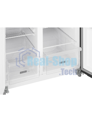 Холодильник Weissgauff WSBS 500 Inverter NoFrost Black двухкамерный 270/180л морозилка слева, No Frost, Side by Side