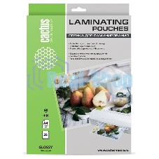 Пленка для ламинирования Cactus 80мкм A4 (25шт) глянцевая216x303мм CS-LPGA48025