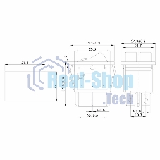 Выключатель клавишный Rexant 250V 15А (6с) ON-OFF черный с подсветкой двойной