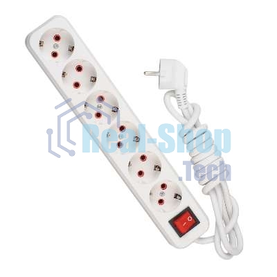 Удлинитель 6х3 м с заземл. 16А IP20 с выкл. Lezard 720-0603-602